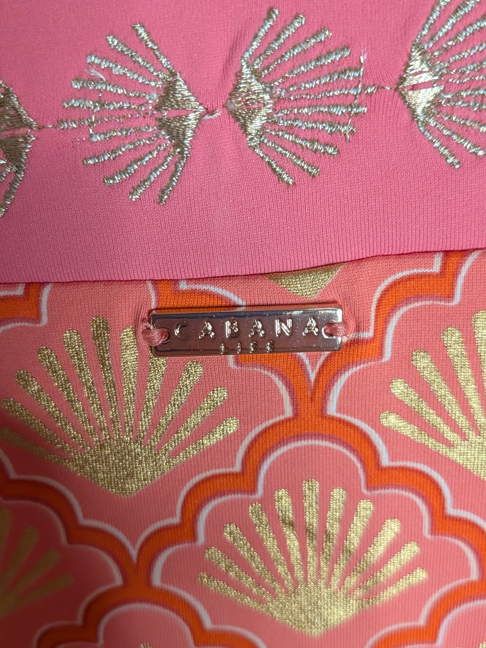 Cabana Life Pink Dress with Metallic Gold Embroidery - Picture 3 of 5